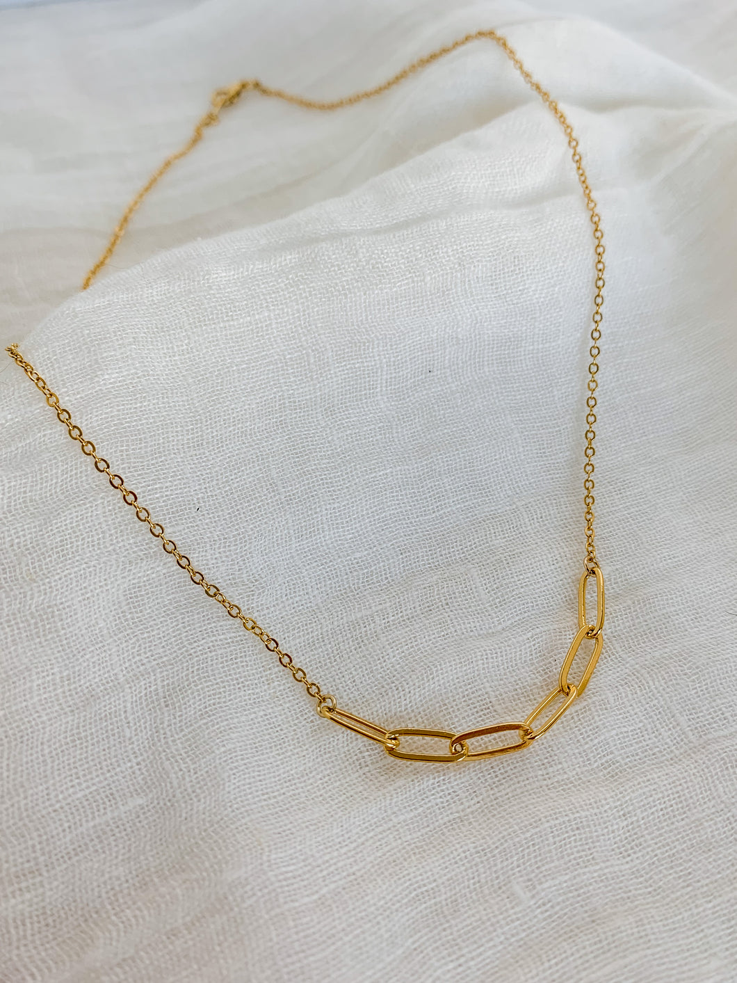 paperclip necklace link minimal dainty jewelry 