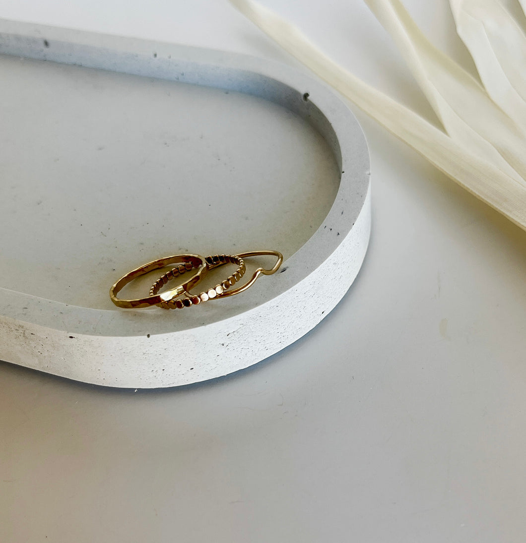 gold filled stacking rings, chevron ring, confetti ring, hammered ring, stacking ring set 